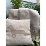Kussen met teckel, incl. vulling, brown melange/beige melange
