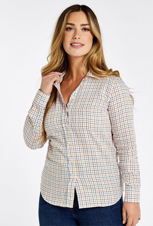 Dubarry Freesia Shirt, pale blue/orange/off white