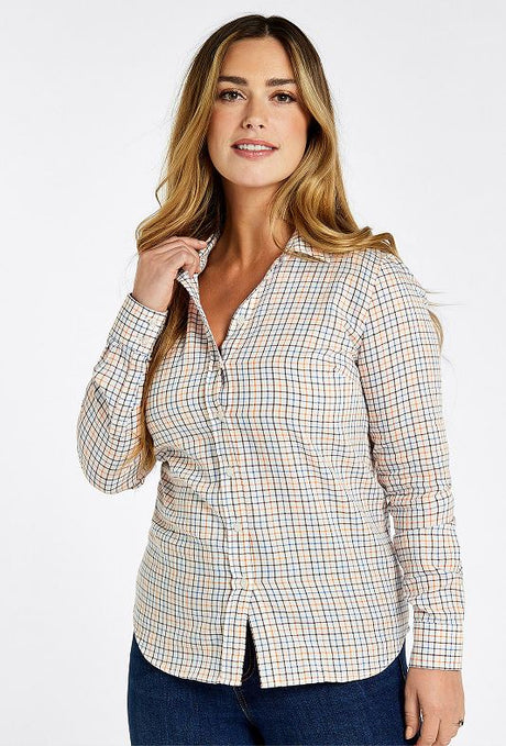 Dubarry Freesia Shirt, pale blue/orange/off white