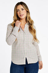 Dubarry Freesia Shirt, pink/olive/off white