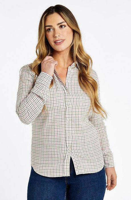 Dubarry Freesia Shirt, pink/olive/off white