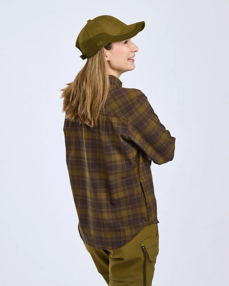 Pinewood Abisko Trekking InsectSafe L/S Shirt Women, d.olive/d.sandstone