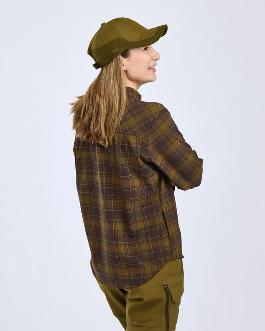 Pinewood Abisko Trekking InsectSafe L/S Shirt Women, d.olive/d.sandstone
