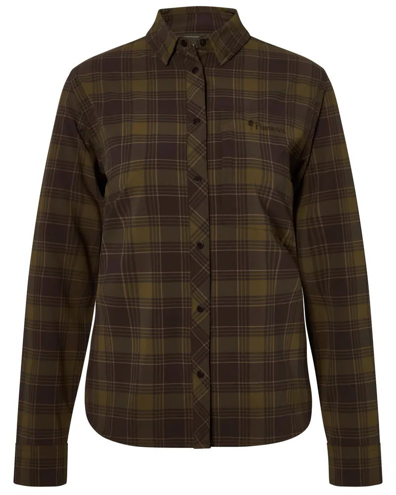 Afbeelding laden in Galerijviewer, Pinewood Abisko Trekking InsectSafe L/S Shirt Women, d.olive/d.sandstone
