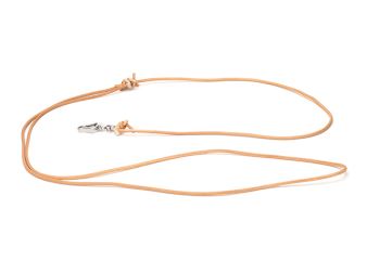 Mystique leren hondenriem 4 mm Naturel, 165 cm