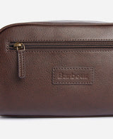 Barbour Leather Washbag, dk brown