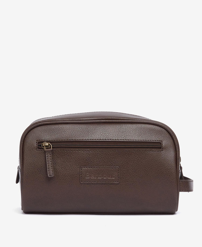 Afbeelding laden in Galerijviewer, Barbour Leather Washbag, dk brown
