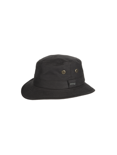 Hatland Ledyard, katoenen wax bucket hat, brown