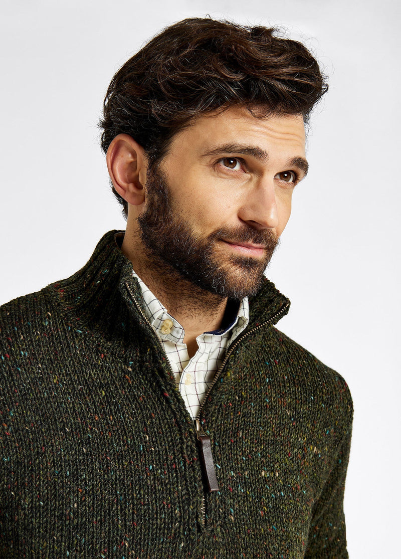 Afbeelding laden in Galerijviewer, Dubarry Callaghan Men&#39;s Sweater with zip, olive
