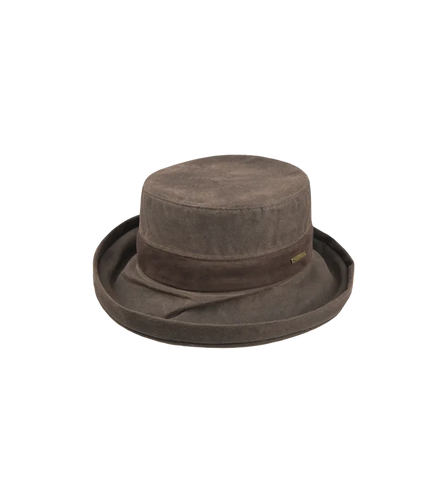 Hatland Merridin Waxed Hat, brown