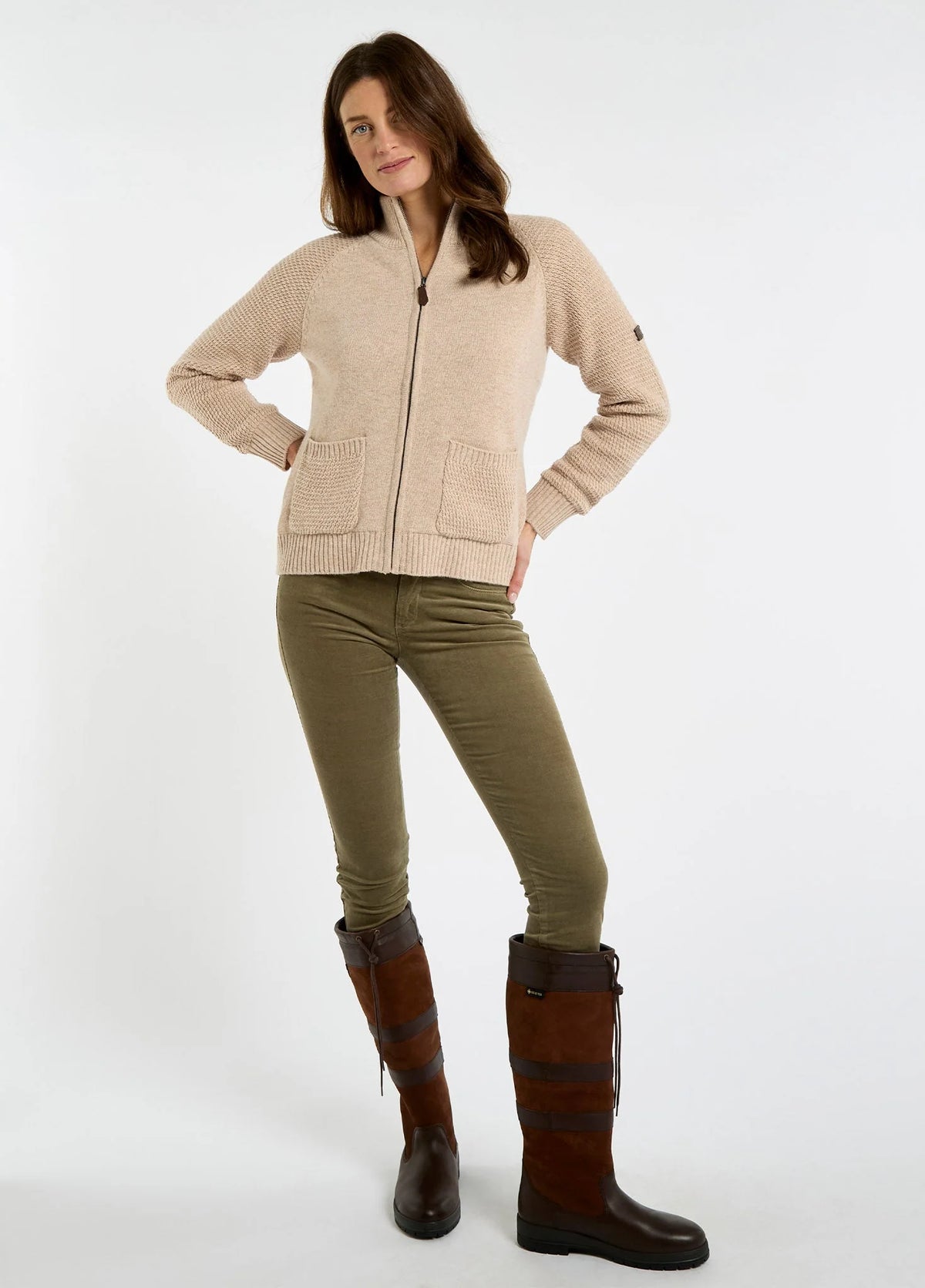 Dubarry Morton, damesvest met rits, oat