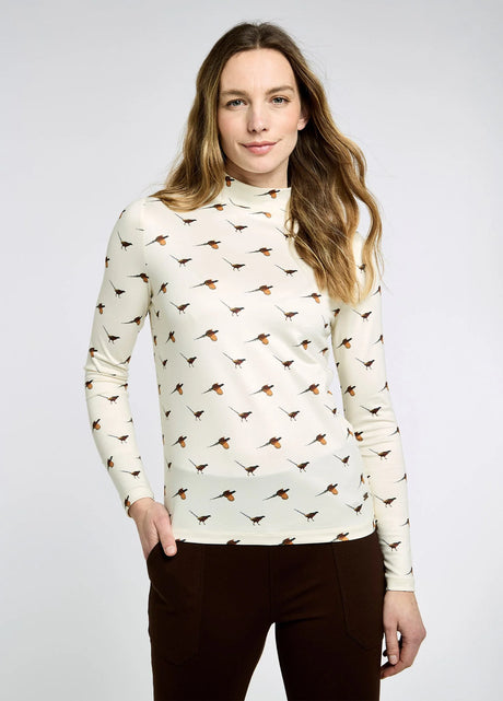 Dubarry Reynolds Dames Mock Neck Top, cream