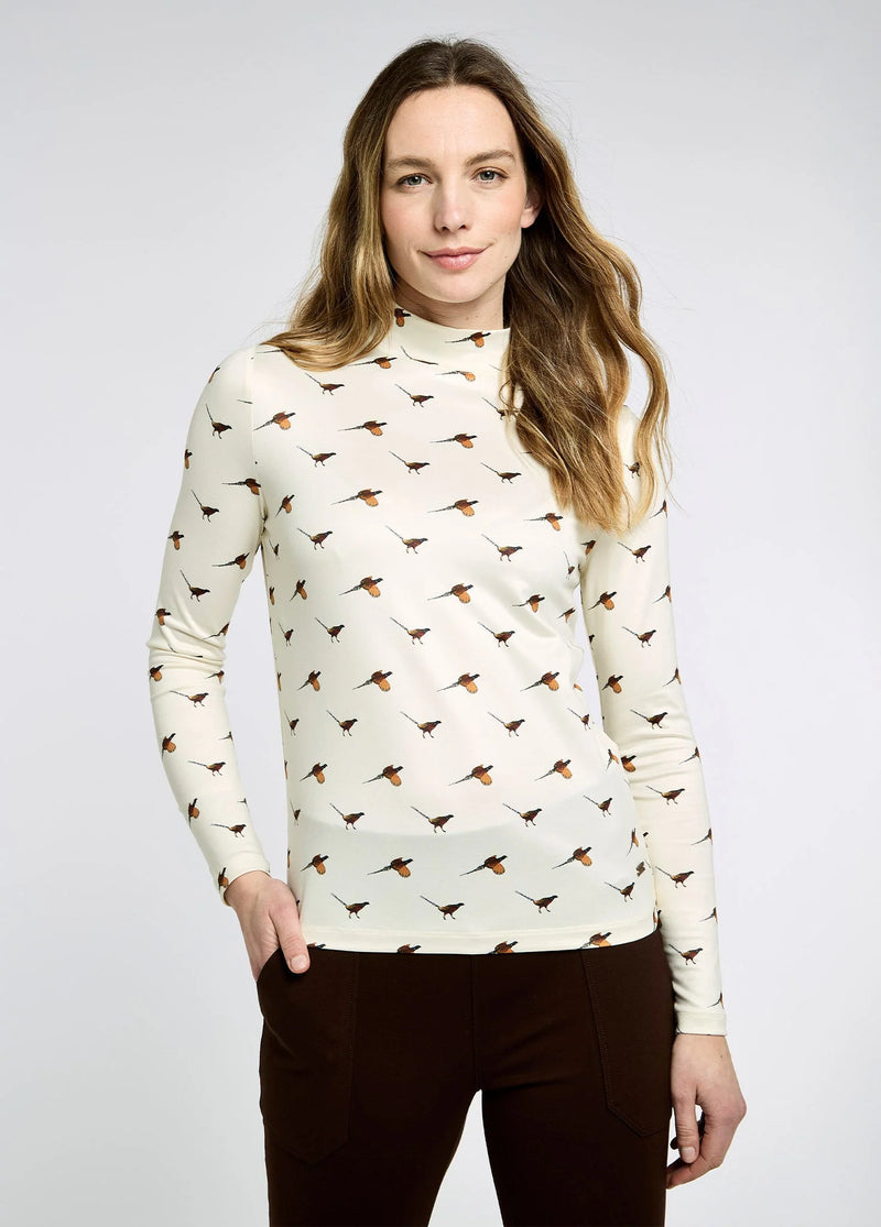 Afbeelding laden in Galerijviewer, Dubarry Reynolds Dames Mock Neck Top, cream
