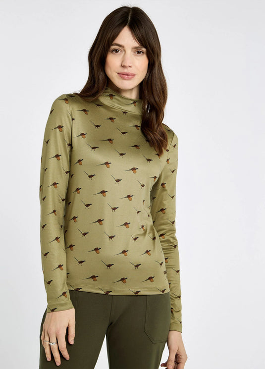 Dubarry Reynolds Dames Mock Neck Top, dusky green