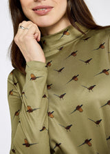 Dubarry Reynolds Dames Mock Neck Top, dusky green