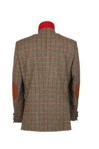 Foresta Rico heren colbert, visgraat met ruit, olive/red