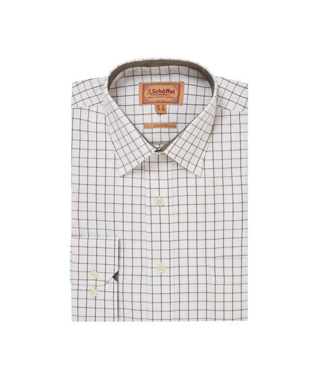 Schöffel Burnham Tattersall Classic Shirt Heren, blueberry tattersall