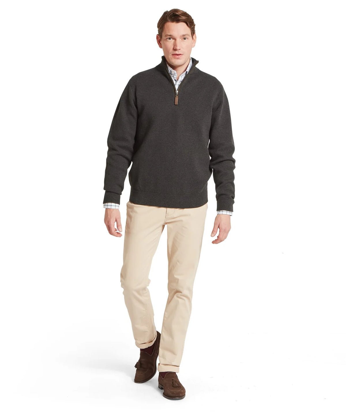 Schöffel Marlow Quarter Zip Jumper Heren, charcoal