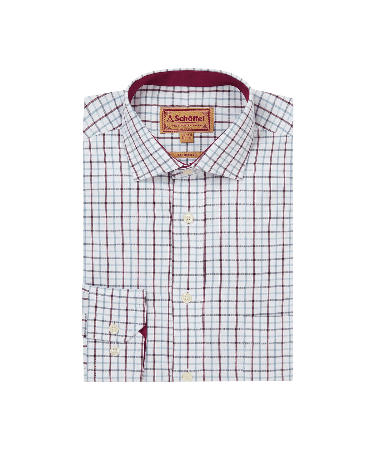 Schöffel Milton Tailored Shirt, port/lake blue check