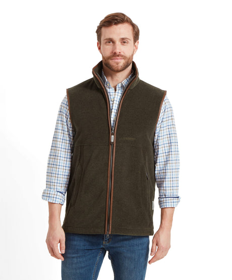 Schöffel Oakham Fleece Gilet Heren, dark olive