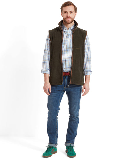 Schöffel Oakham Fleece Gilet Heren, dark olive