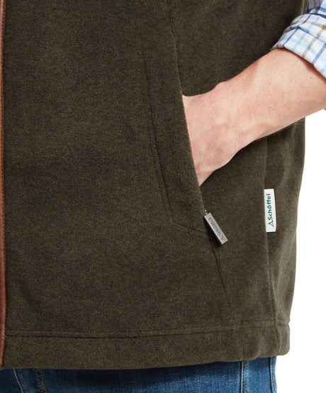 Schöffel Oakham Fleece Gilet Heren, dark olive