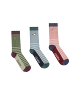Schöffel Ladies Bamboo Sock (Box Of 3), loden green pheasant mix