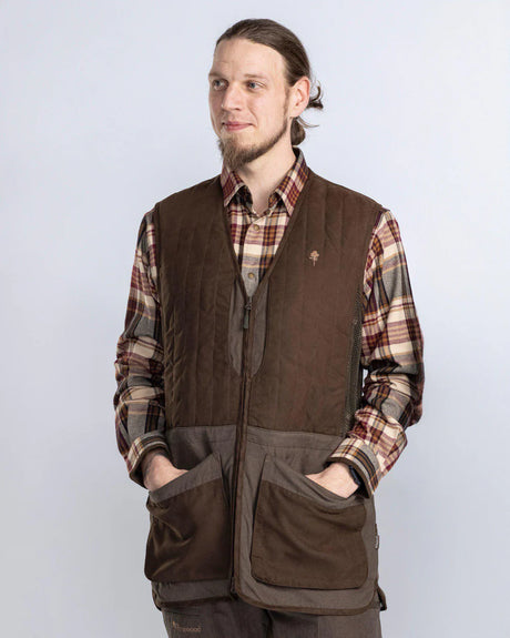 Pinewood Shooting Vest M, suede brown