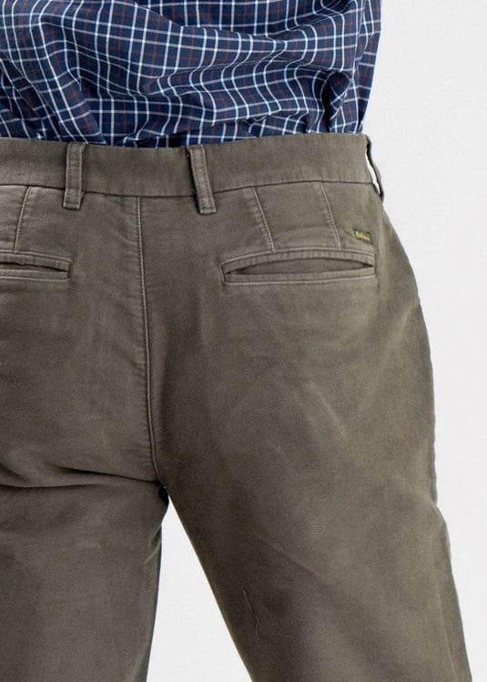 Barbour Neuston Moleskin Trousers, dark olive