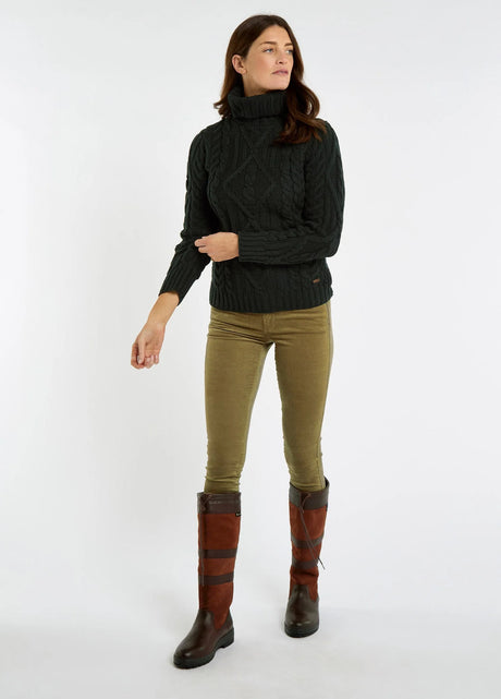 Dubarry Somers, dames roll neck trui, olive