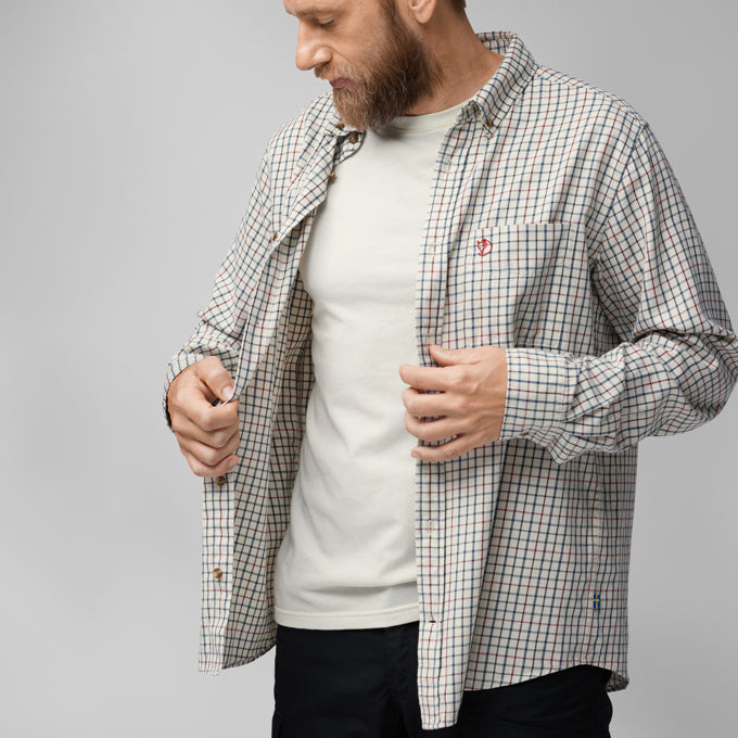 Fjällräven Sörmland Lite Flannel Shirt, chalk white/dark navy
