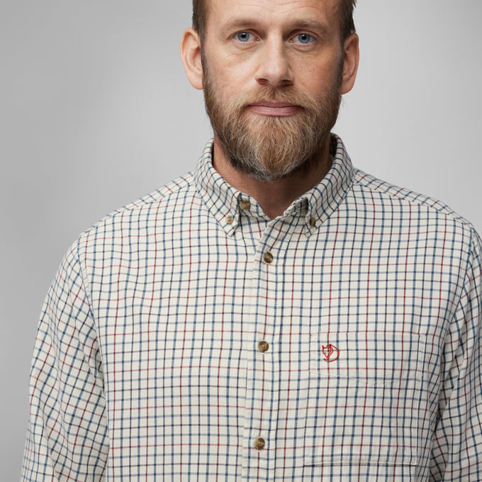 Fjällräven Sörmland Lite Flannel Shirt, chalk white/dark navy