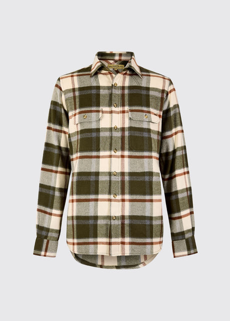 Dubarry Townley Heren Overhemd, geruwd katoen, dusky green
