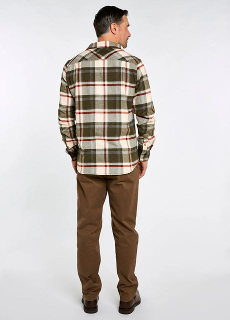 Dubarry Townley Heren Overhemd, geruwd katoen, dusky green