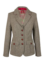 Foresta damesblazer Tracy, visgraat, olive/off white