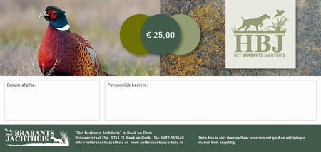 Cadeaubon HBJ € 25 - Het Brabants Jachthuis