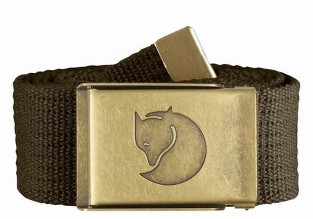 Fjällräven Canvas Brass Belt 4cm Dark Olive - Het Brabants Jachthuis