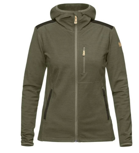 Fjällräven Keb Fleece Hoodie W Laurel Green/Deep Forest - Het Brabants Jachthuis