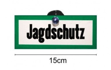 Bordje "Jagdschutz" 6 x 15 cm met zuignap bevestiging - Het Brabants Jachthuis