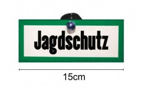 Bordje "Jagdschutz" 6 x 15 cm met zuignap bevestiging - Het Brabants Jachthuis