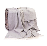 John Hanly Merino/Cashmere Throw Pale Grey Herringbone - Het Brabants Jachthuis