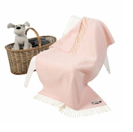 John Hanly Merino/Cashmere Baby Blanket Roze - Het Brabants Jachthuis